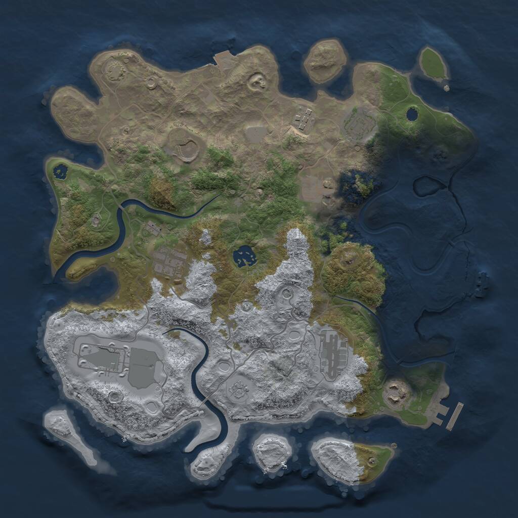 Rust Map: Procedural Map, Size: 3500, Seed: 14986245, 15 Monuments