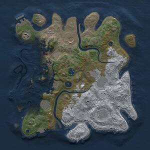 Thumbnail Rust Map: Procedural Map, Size: 3500, Seed: 393166798, 14 Monuments