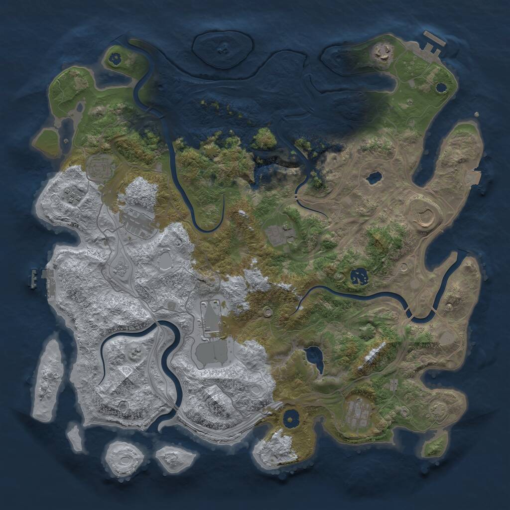 Rust Map: Procedural Map, Size: 4250, Seed: 1568076015, 15 Monuments