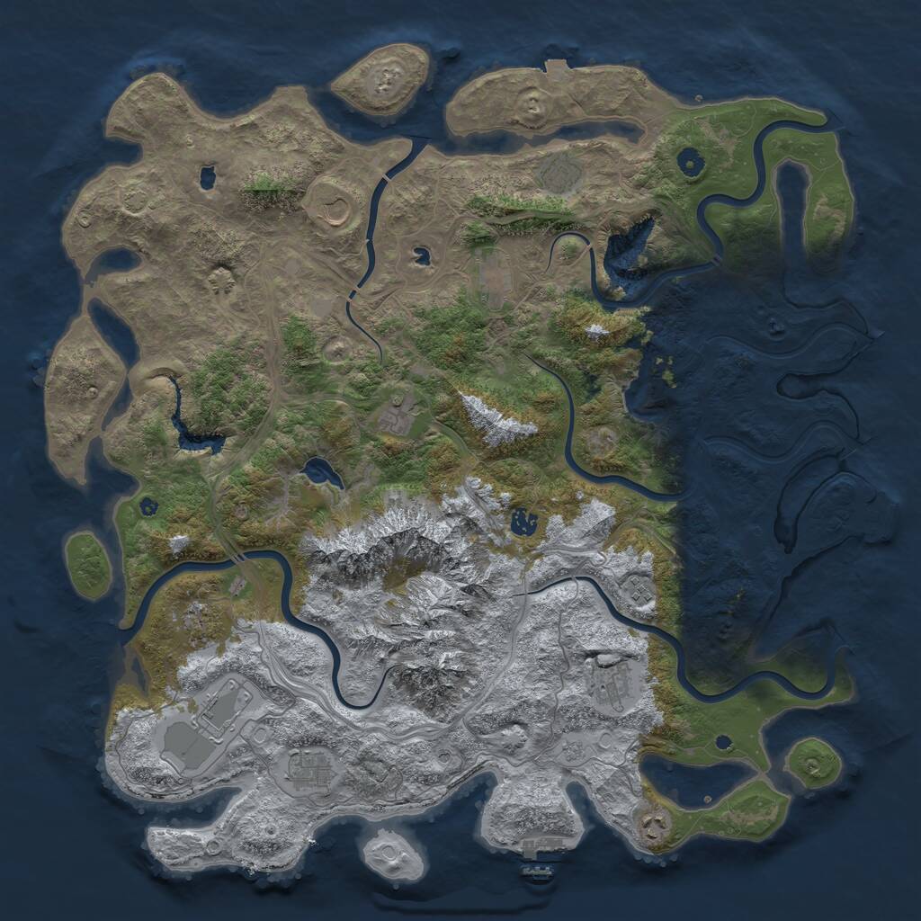Rust Map: Procedural Map, Size: 5000, Seed: 35895003, 17 Monuments