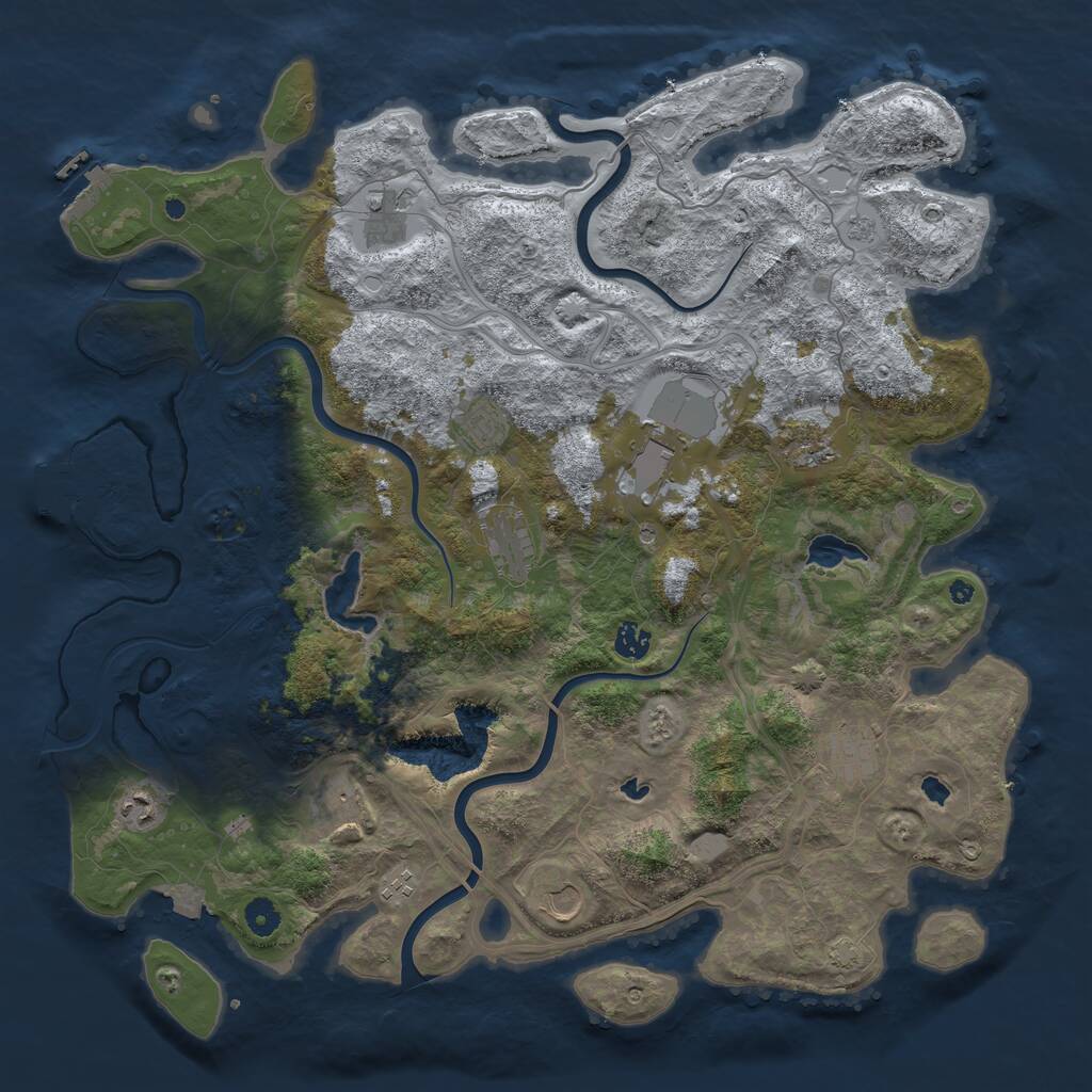 Rust Map: Procedural Map, Size: 4500, Seed: 78015327, 17 Monuments