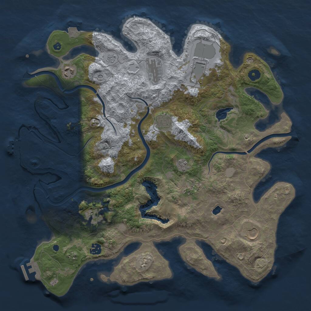 Rust Map: Procedural Map, Size: 4000, Seed: 15501, 15 Monuments