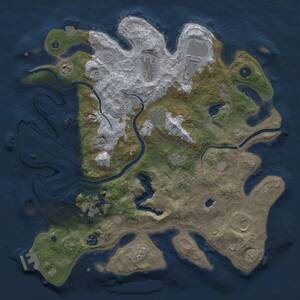 Thumbnail Rust Map: Procedural Map, Size: 4000, Seed: 15501, 15 Monuments