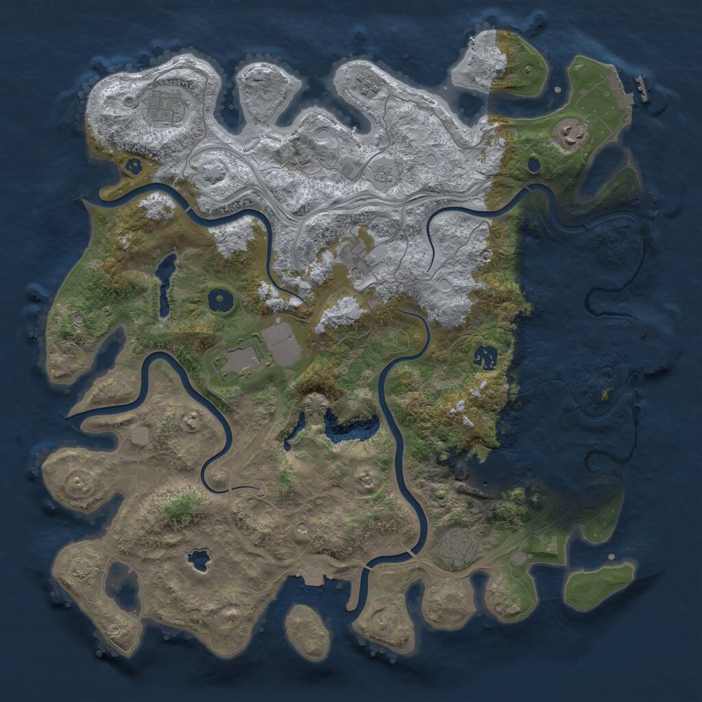 Rust Map: Procedural Map, Size: 4250, Seed: 82107269, 14 Monuments