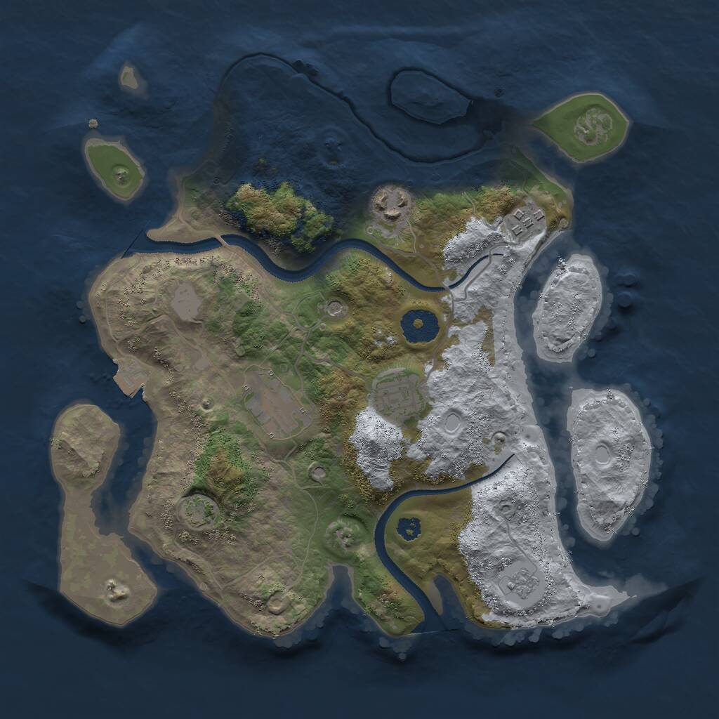 Rust Map: Procedural Map, Size: 3000, Seed: 9478, 8 Monuments