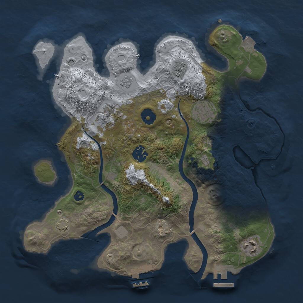 Rust Map: Procedural Map, Size: 3000, Seed: 724231165, 11 Monuments