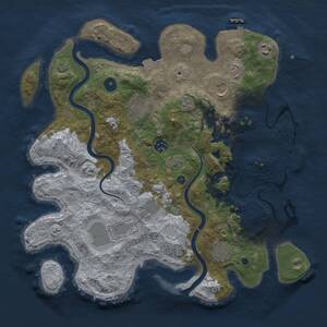 Thumbnail Rust Map: Procedural Map, Size: 3750, Seed: 44955058, 14 Monuments
