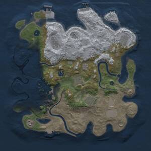 Thumbnail Rust Map: Procedural Map, Size: 3750, Seed: 1792797789, 16 Monuments