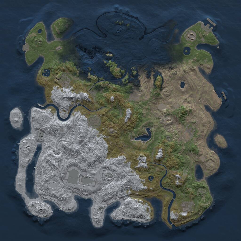 Rust Map: Procedural Map, Size: 4500, Seed: 1604085247, 16 Monuments