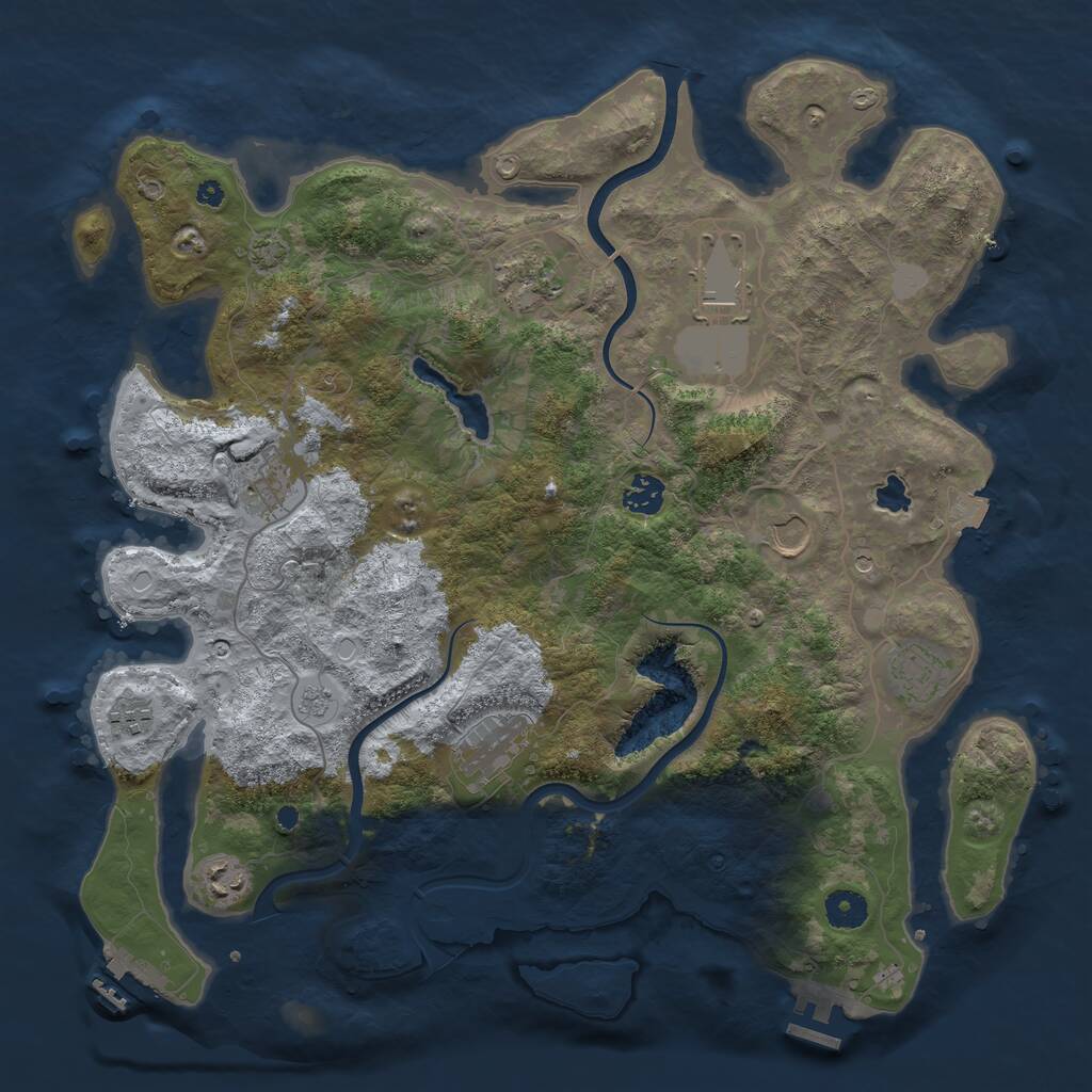 Rust Map: Procedural Map, Size: 4000, Seed: 1881, 15 Monuments