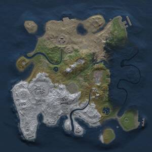 Thumbnail Rust Map: Procedural Map, Size: 3000, Seed: 19154, 12 Monuments