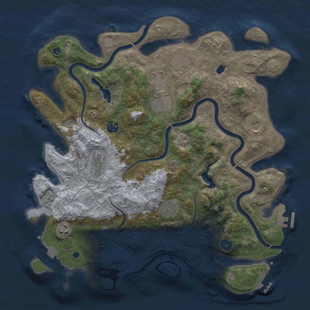 Rust Map: Procedural Map, Size: 4000, Seed: 580739799, 14 Monuments