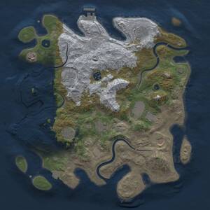 Thumbnail Rust Map: Procedural Map, Size: 3750, Seed: 1544479263, 15 Monuments
