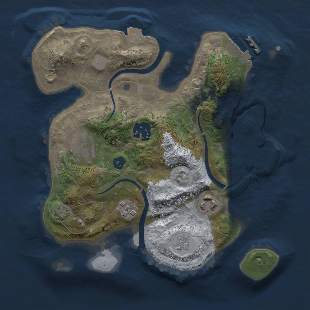 Rust Map: Procedural Map, Size: 2500, Seed: 619194386, 9 Monuments