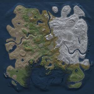 Thumbnail Rust Map: Procedural Map, Size: 4500, Seed: 592141050, 16 Monuments