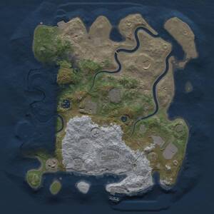 Thumbnail Rust Map: Procedural Map, Size: 3500, Seed: 587939677, 15 Monuments
