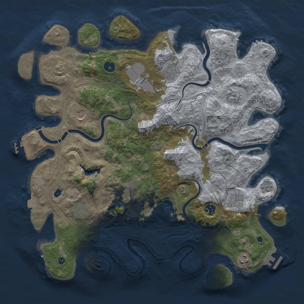 Rust Map: Procedural Map, Size: 4250, Seed: 1832977638, 16 Monuments