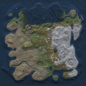 Thumbnail Rust Map: Procedural Map, Size: 3750, Seed: 828860865, 15 Monuments