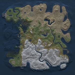Thumbnail Rust Map: Procedural Map, Size: 4500, Seed: 1049100798, 16 Monuments