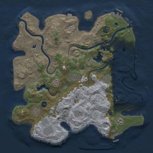 Thumbnail Rust Map: Procedural Map, Size: 4000, Seed: 1983613727, 16 Monuments