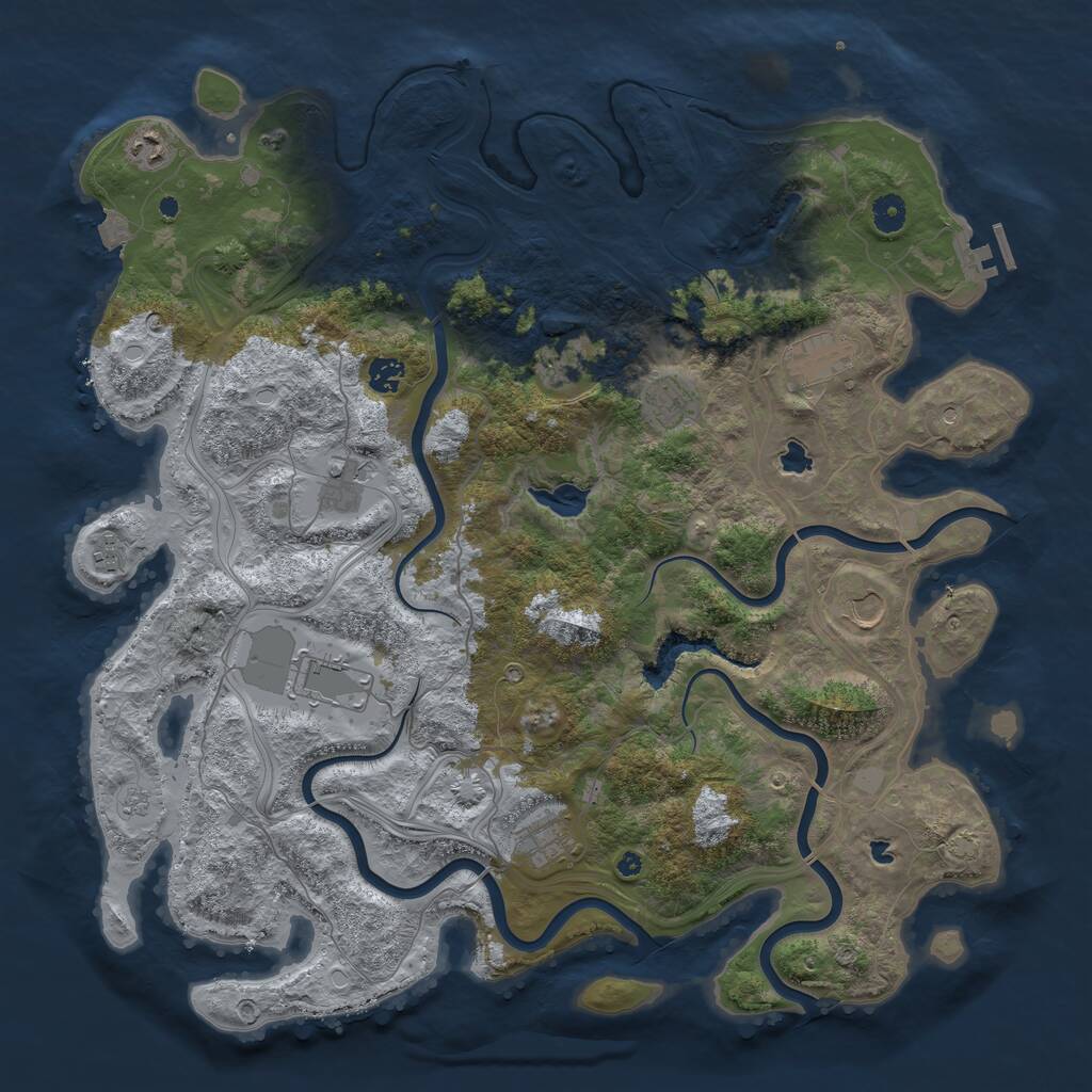 Rust Map: Procedural Map, Size: 4500, Seed: 1920682928, 15 Monuments