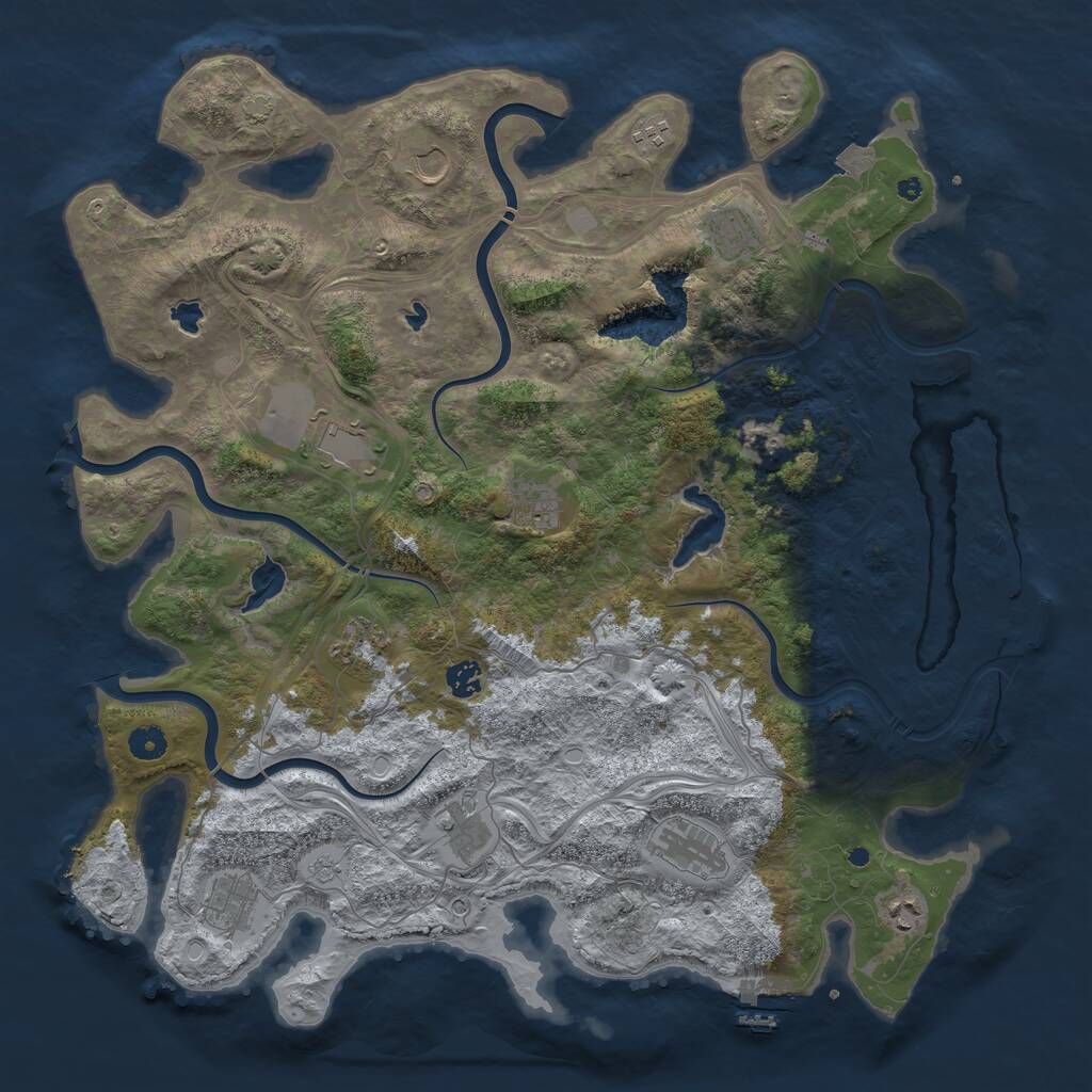 Rust Map: Procedural Map, Size: 4500, Seed: 650426162, 17 Monuments