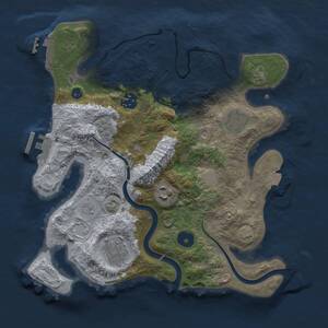 Thumbnail Rust Map: Procedural Map, Size: 3000, Seed: 1558661901, 11 Monuments