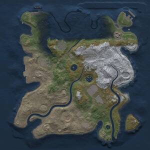 Thumbnail Rust Map: Procedural Map, Size: 3500, Seed: 672793626, 13 Monuments