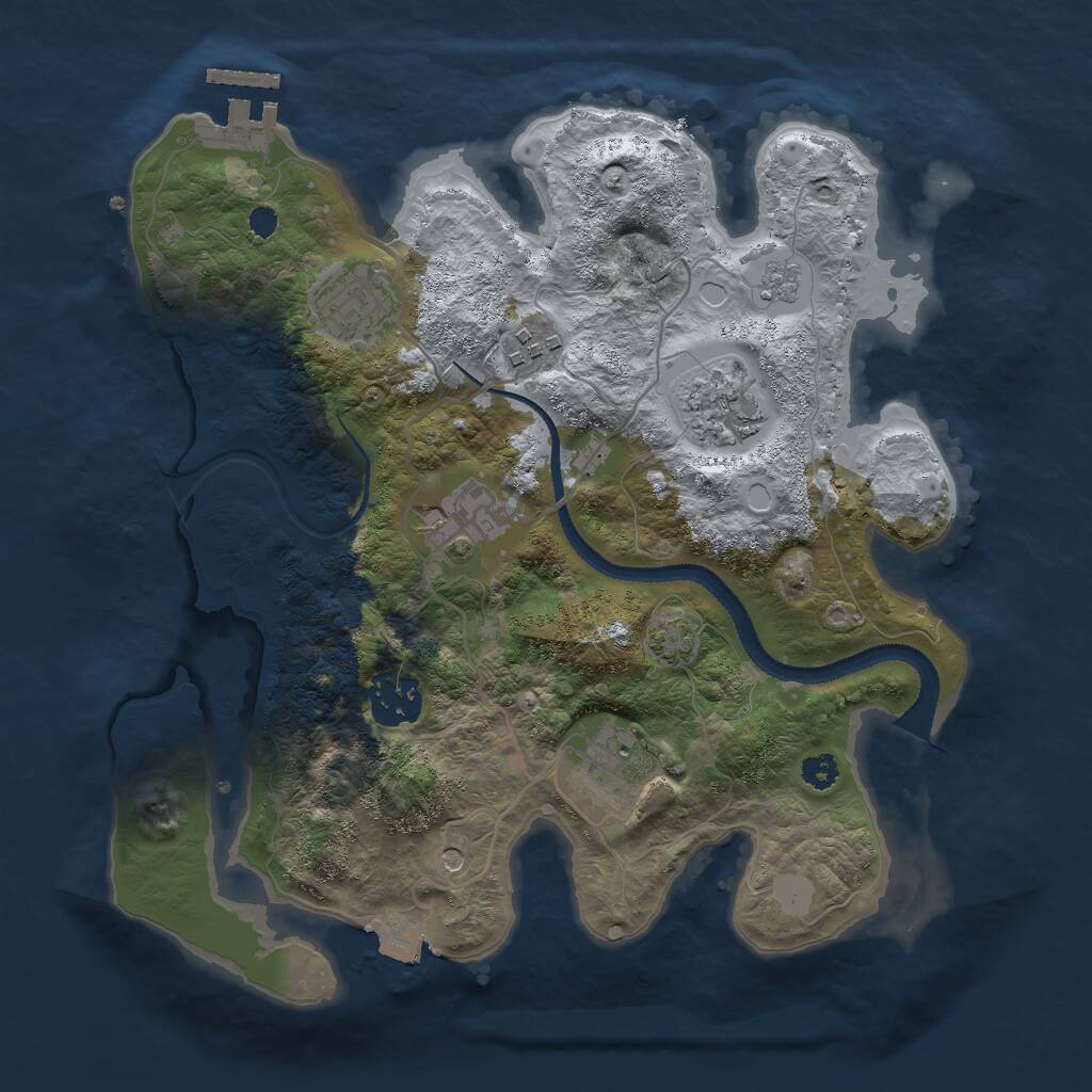 Rust Map: Procedural Map, Size: 3000, Seed: 211264270, 11 Monuments