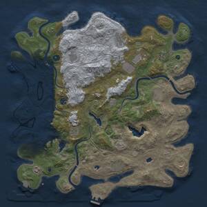 Thumbnail Rust Map: Procedural Map, Size: 4500, Seed: 148697, 17 Monuments