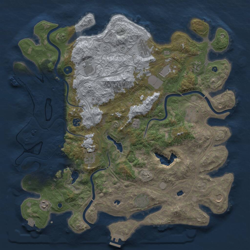 Rust Map: Procedural Map, Size: 4500, Seed: 148697, 17 Monuments