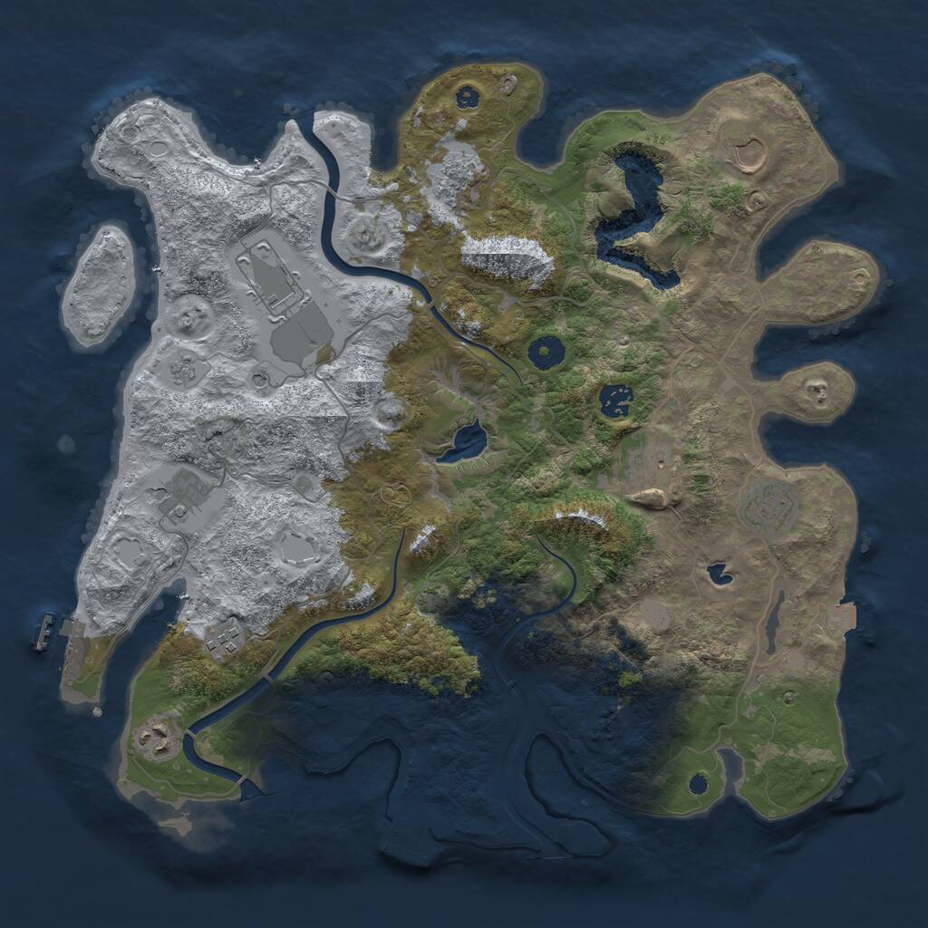 Rust Map: Procedural Map, Size: 4000, Seed: 276633439, 15 Monuments