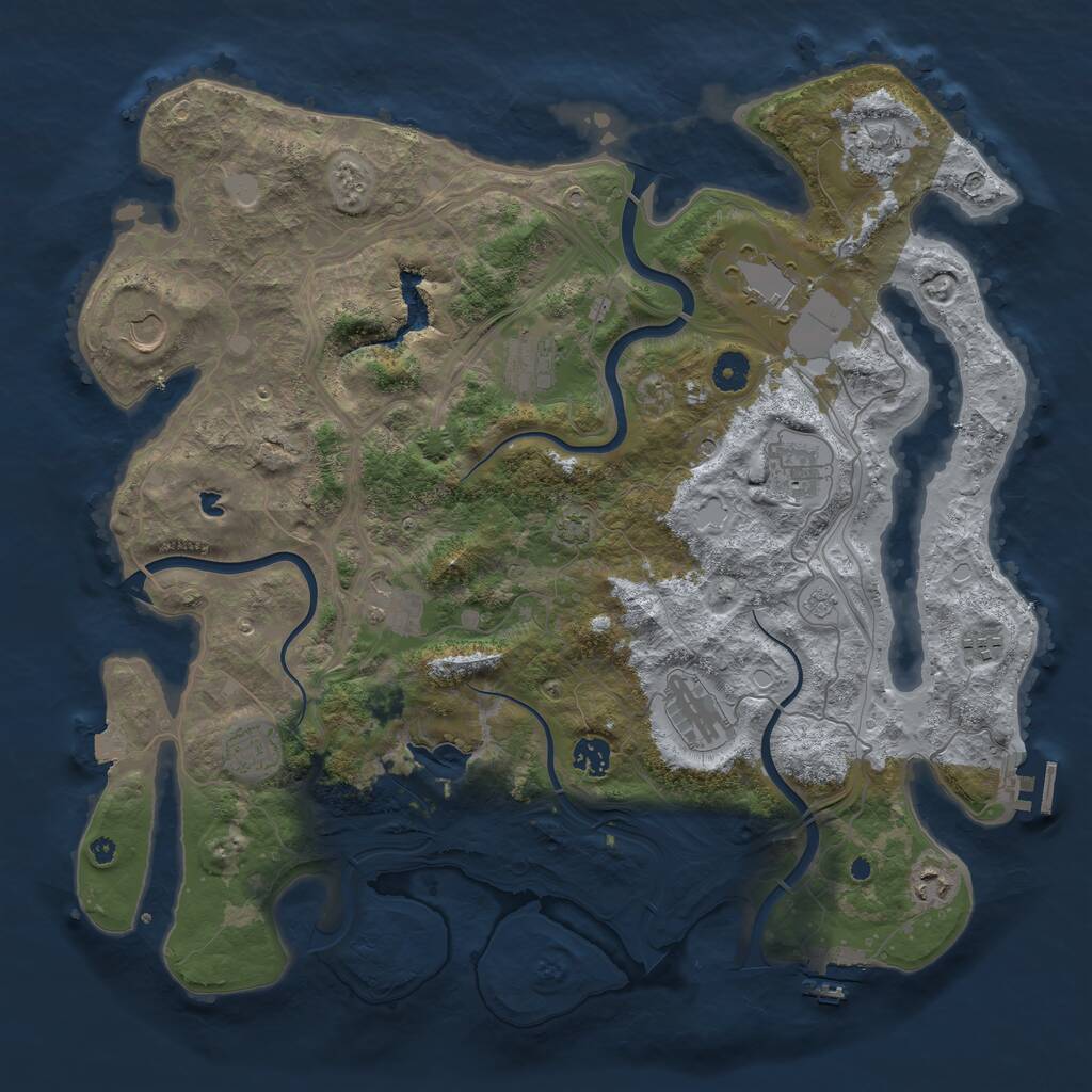 Rust Map: Procedural Map, Size: 4250, Seed: 1397474170, 17 Monuments