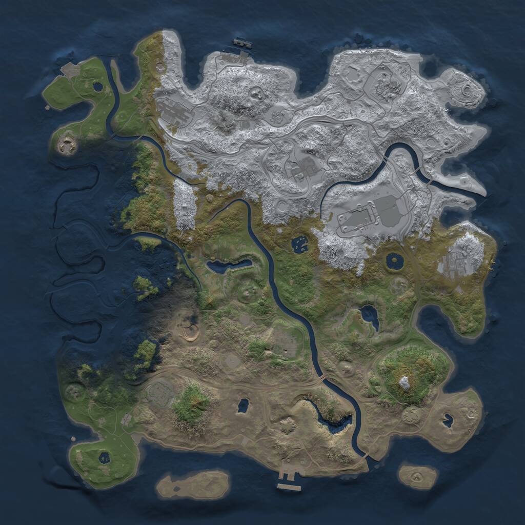 Rust Map: Procedural Map, Size: 4500, Seed: 1262075, 17 Monuments