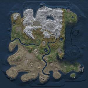 Thumbnail Rust Map: Procedural Map, Size: 3500, Seed: 22689777, 15 Monuments