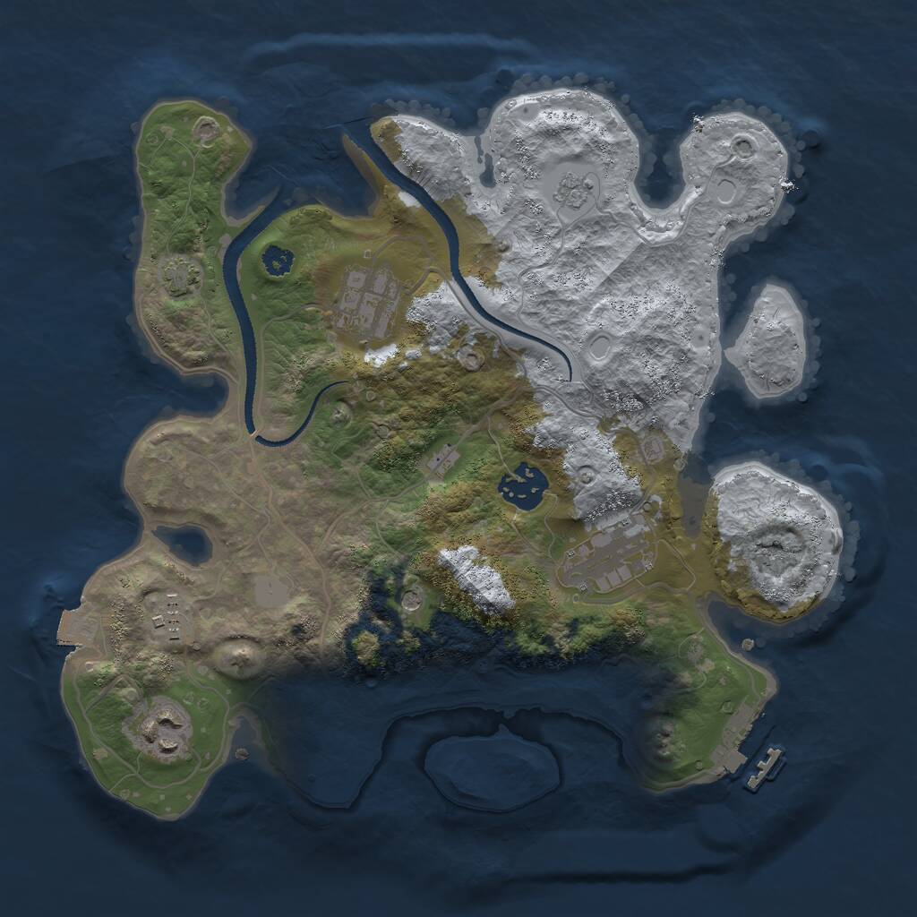 Rust Map: Procedural Map, Size: 3000, Seed: 373925154, 10 Monuments