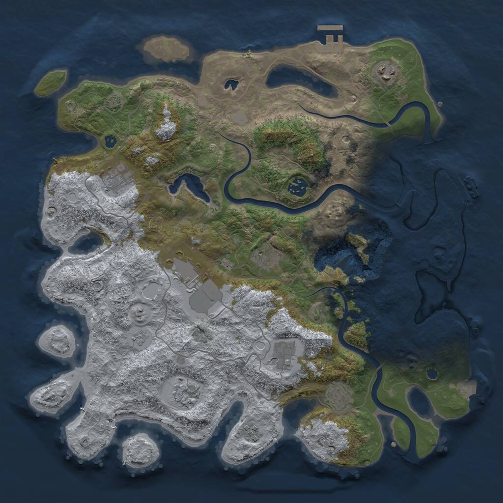Rust Map: Procedural Map, Size: 4000, Seed: 18812, 15 Monuments