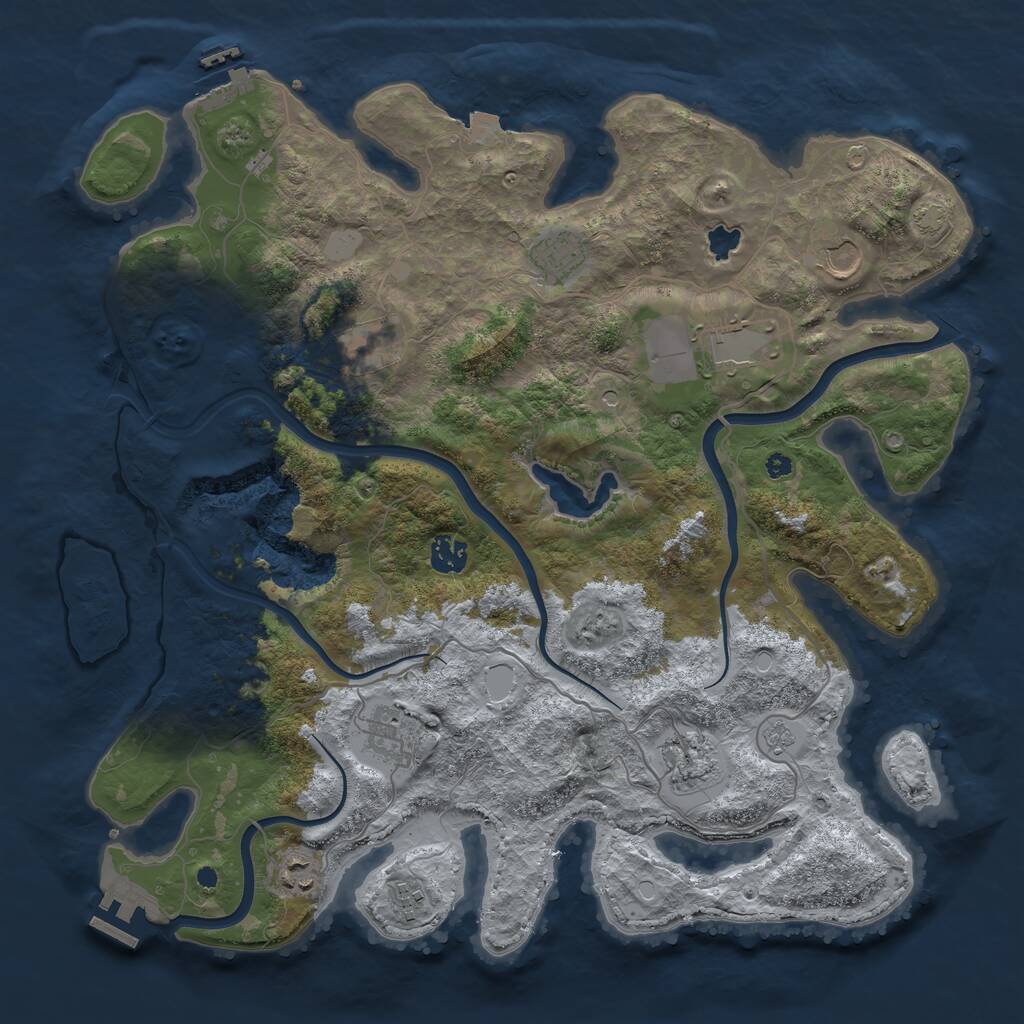 Rust Map: Procedural Map, Size: 4000, Seed: 343809815, 15 Monuments