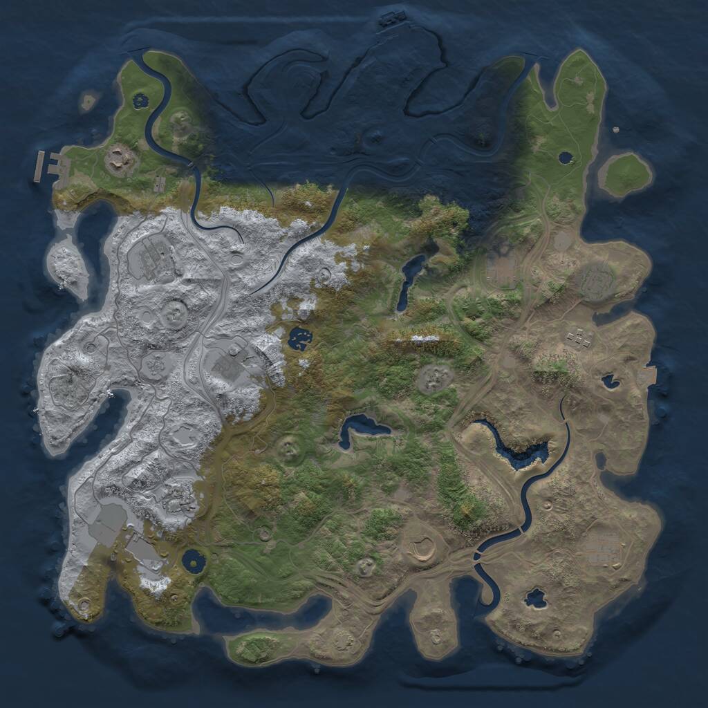 Rust Map: Procedural Map, Size: 4500, Seed: 1018847235, 17 Monuments