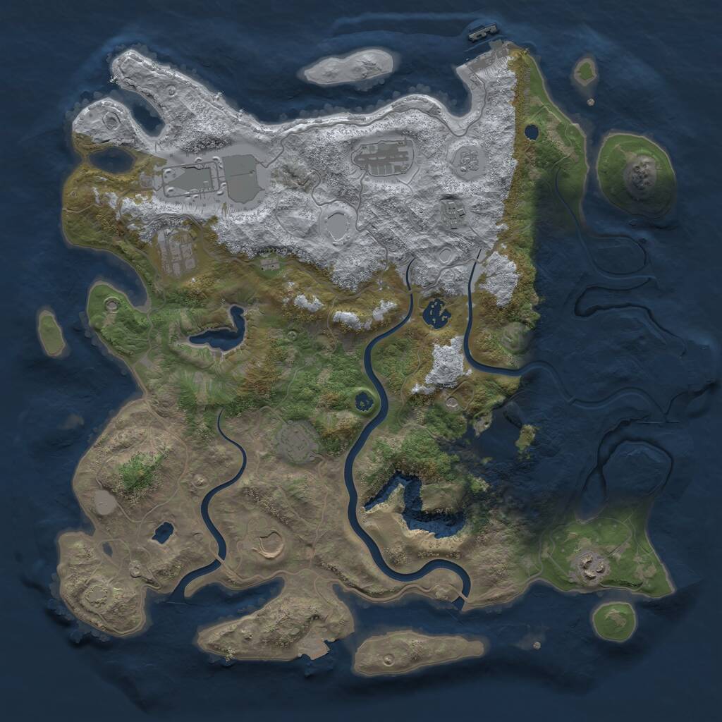 Rust Map: Procedural Map, Size: 4000, Seed: 517003143, 15 Monuments