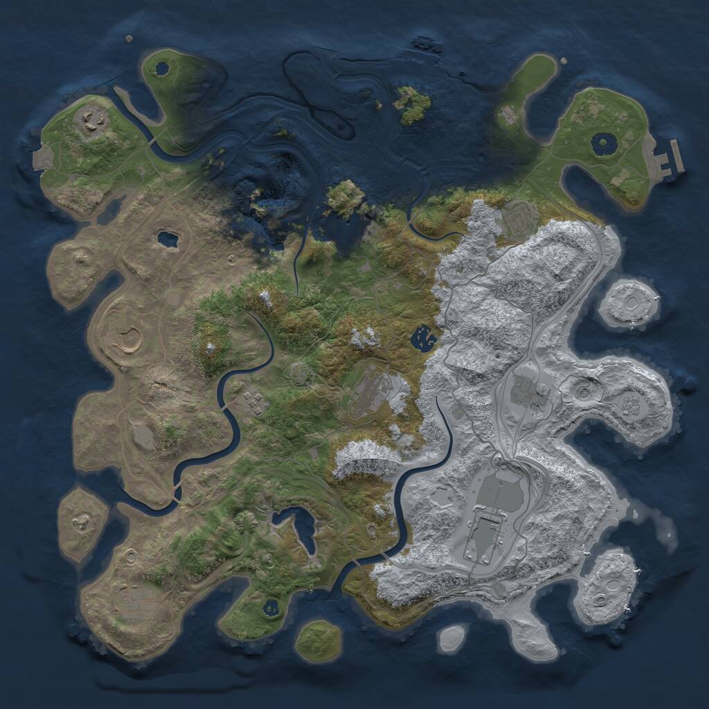 Rust Map: Procedural Map, Size: 4250, Seed: 640470528, 16 Monuments