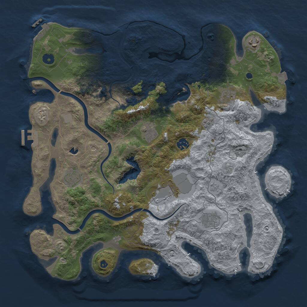 Rust Map: Procedural Map, Size: 4000, Seed: 1883, 14 Monuments