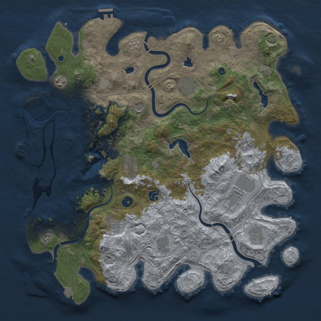 Rust Map: Procedural Map, Size: 4500, Seed: 232400750, 17 Monuments