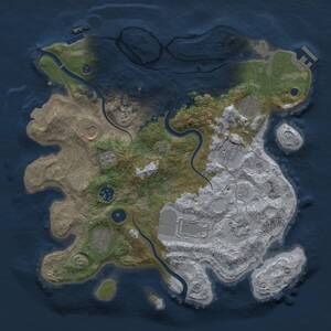 Thumbnail Rust Map: Procedural Map, Size: 3500, Seed: 1805649768, 14 Monuments
