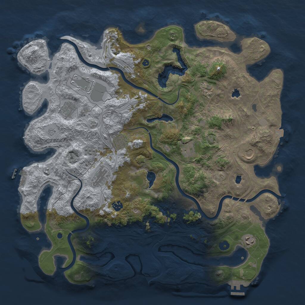 Rust Map: Procedural Map, Size: 4500, Seed: 5797568, 16 Monuments