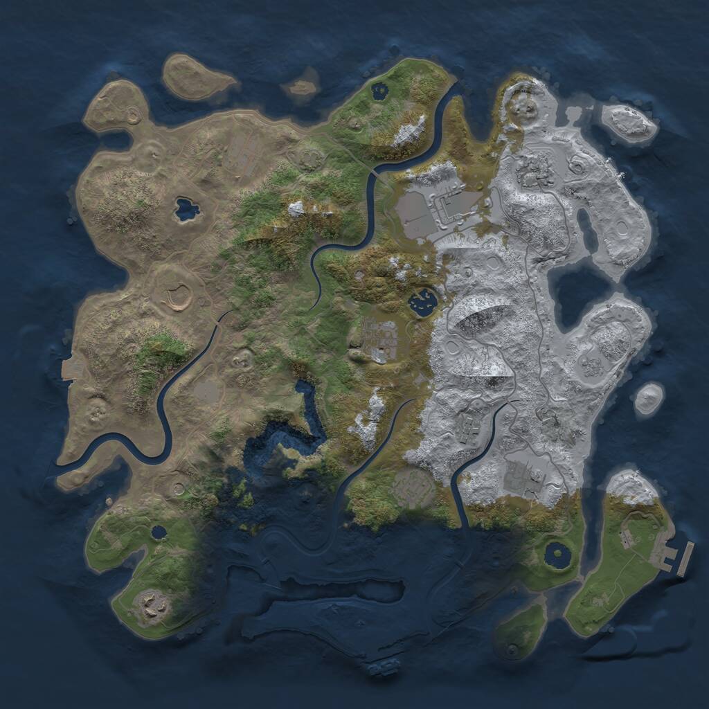 Rust Map: Procedural Map, Size: 4000, Seed: 1343438575, 16 Monuments