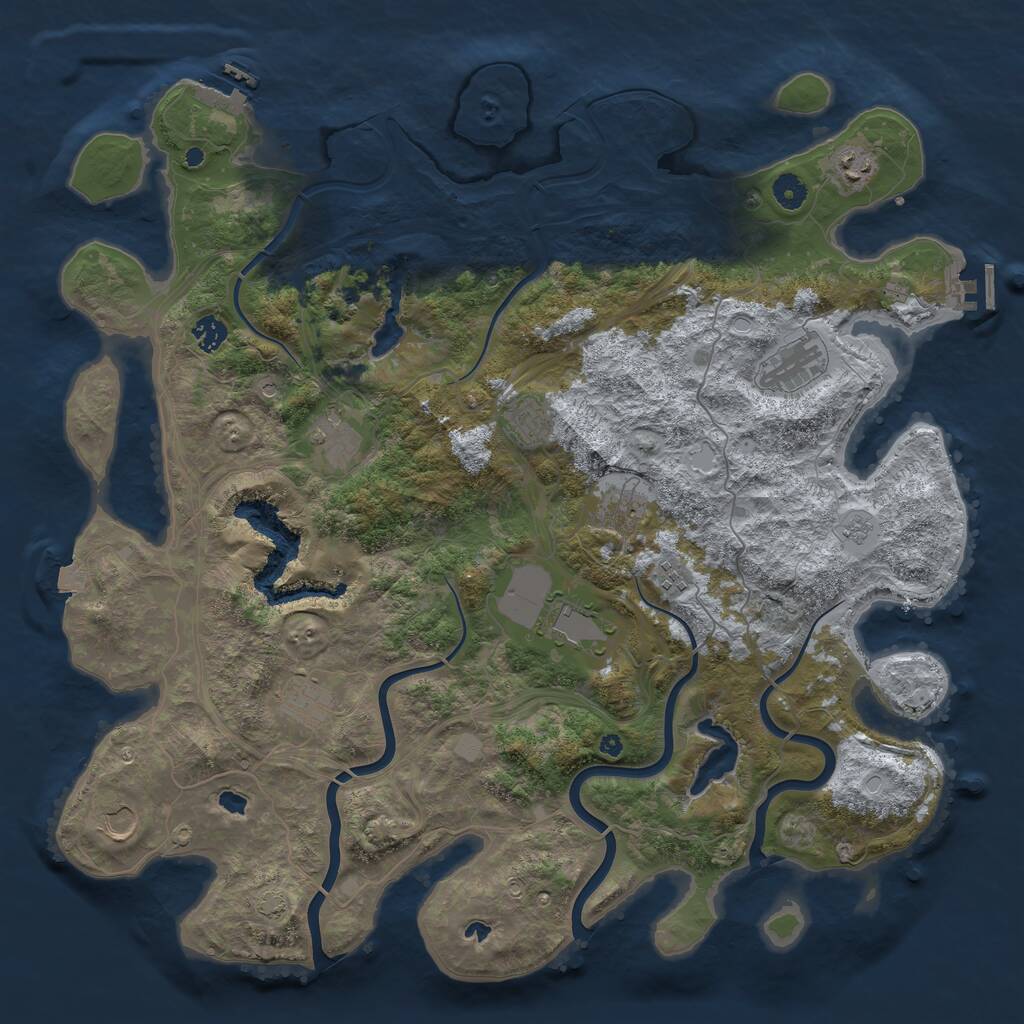 Rust Map: Procedural Map, Size: 4500, Seed: 1665905878, 16 Monuments