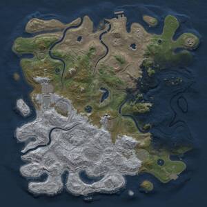 Thumbnail Rust Map: Procedural Map, Size: 4500, Seed: 20250704, 16 Monuments
