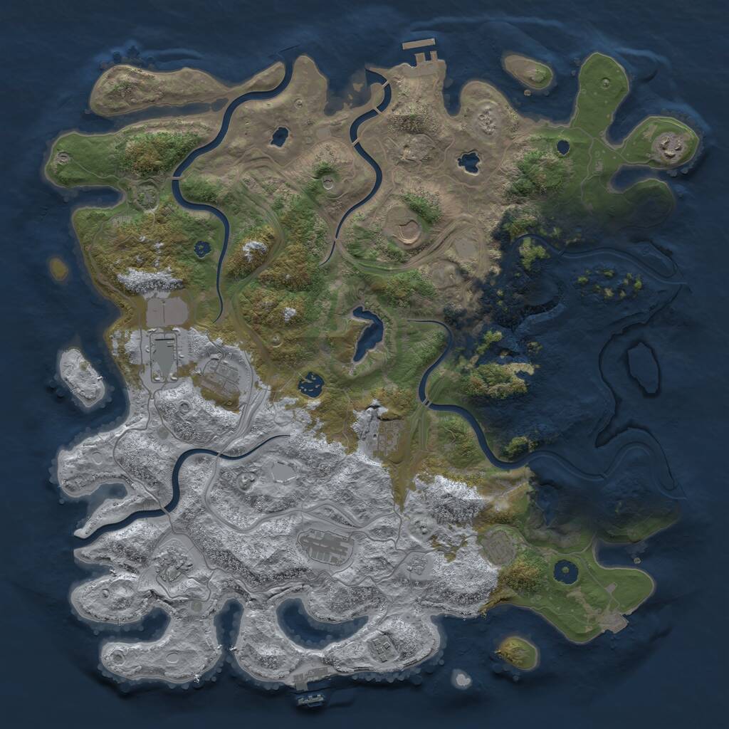Rust Map: Procedural Map, Size: 4500, Seed: 20250704, 16 Monuments
