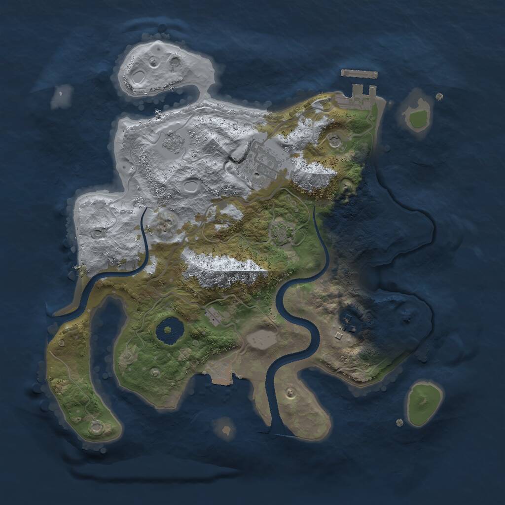 Rust Map: Procedural Map, Size: 2800, Seed: 1982628820, 7 Monuments